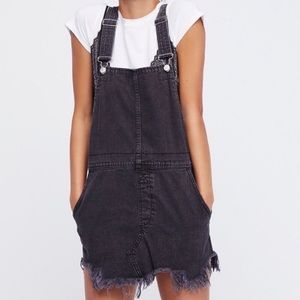 Washed Black Overall Dress - Free People
